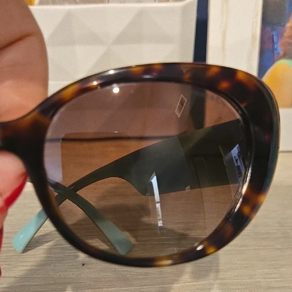 Tiffany & Co. Dark Brown Sunglasses with Turquoise Case - Picture 7 of 16